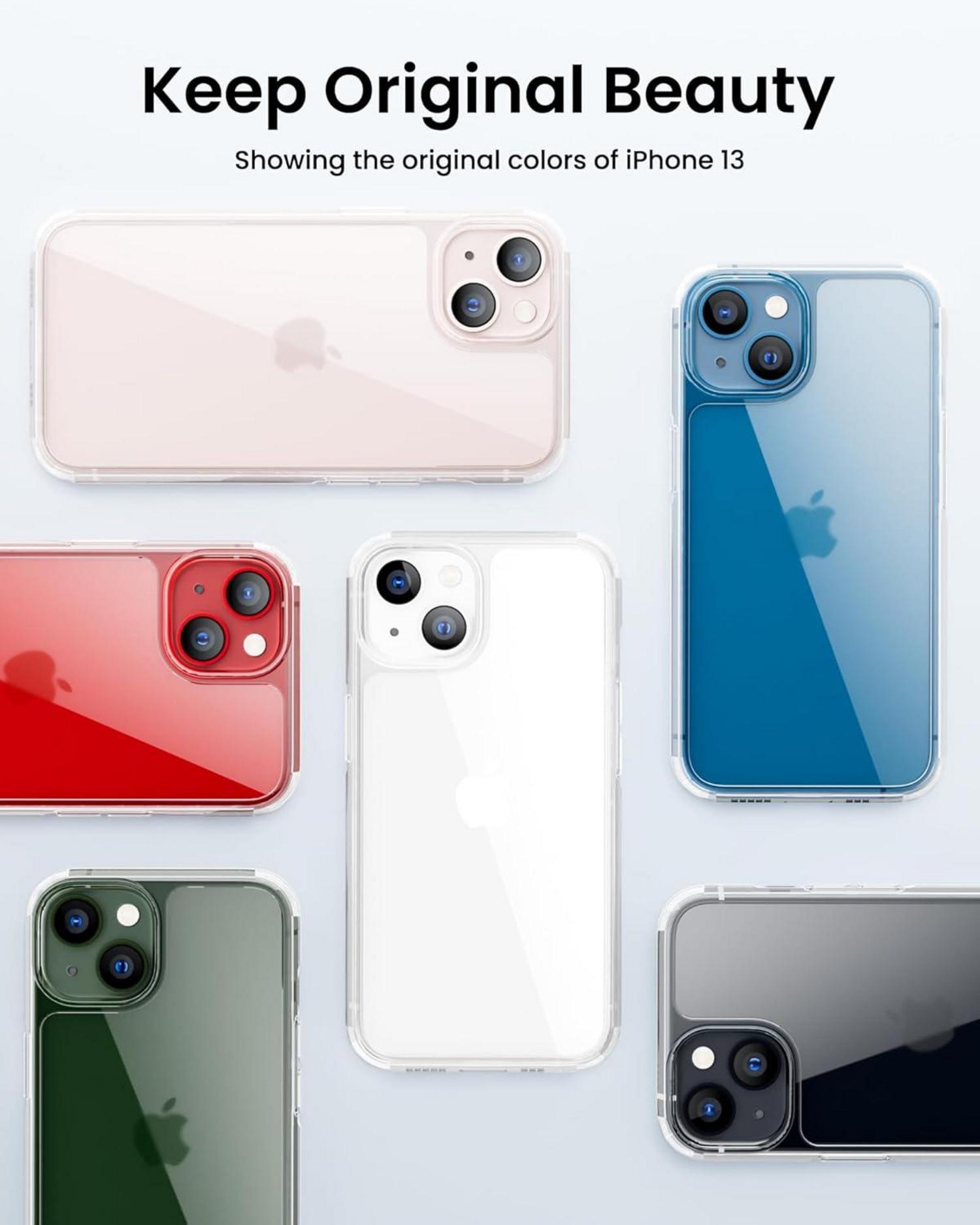 Durchsichtige iPhone 13 Hülle mit Anti-Vergilbung und Doppelairbags
