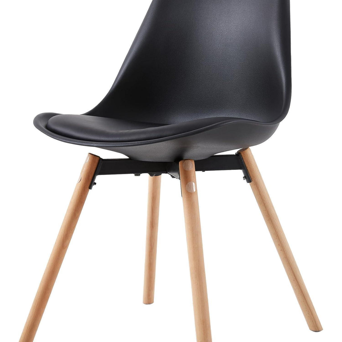 Esszimmergruppe Weißer Tisch + 4 Schwarz Stühle – Modernes Küchentisch-Set