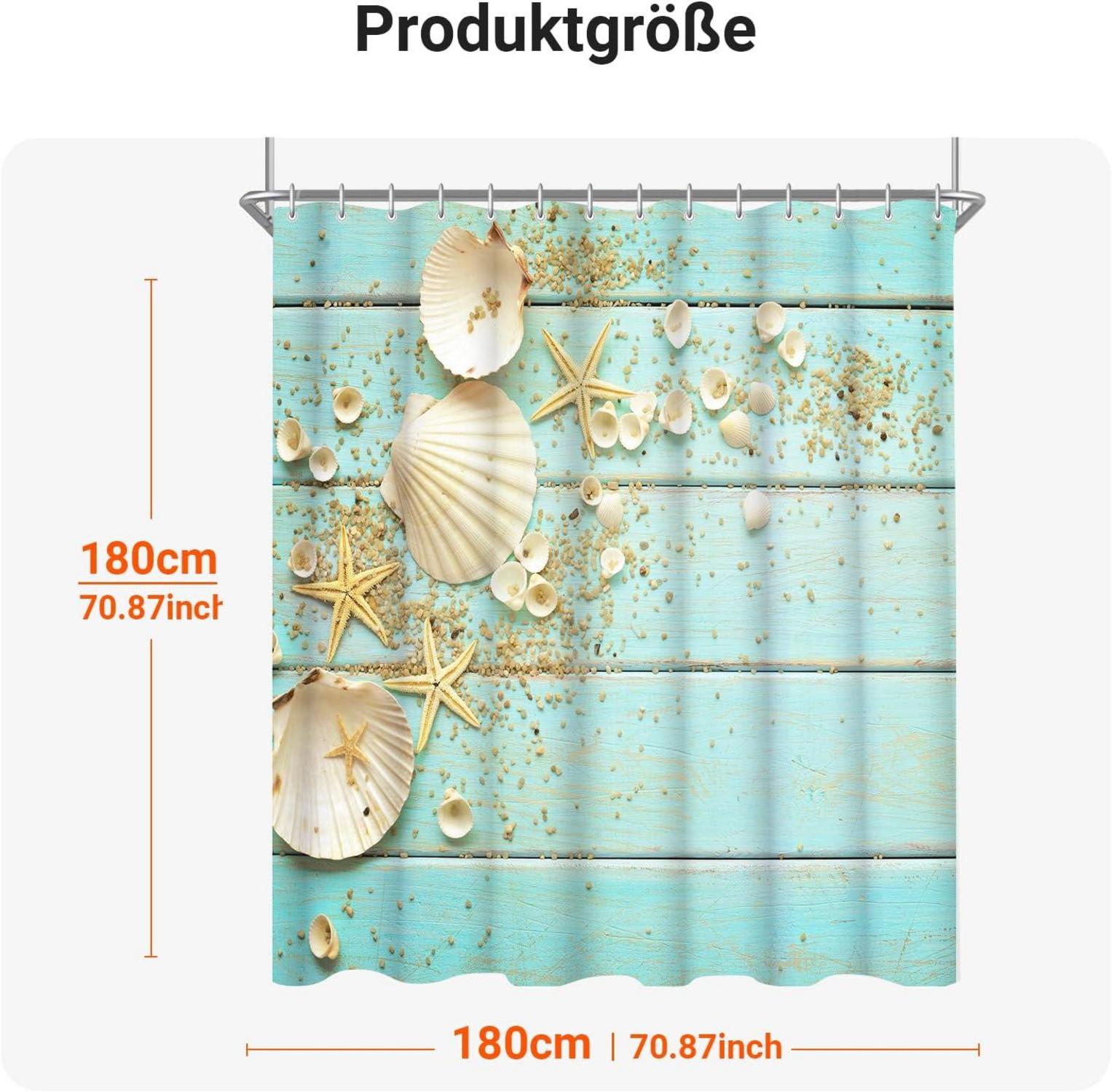 Duschvorhang 180x180cm Schale Antischimmel Wasserabweisend Polyester