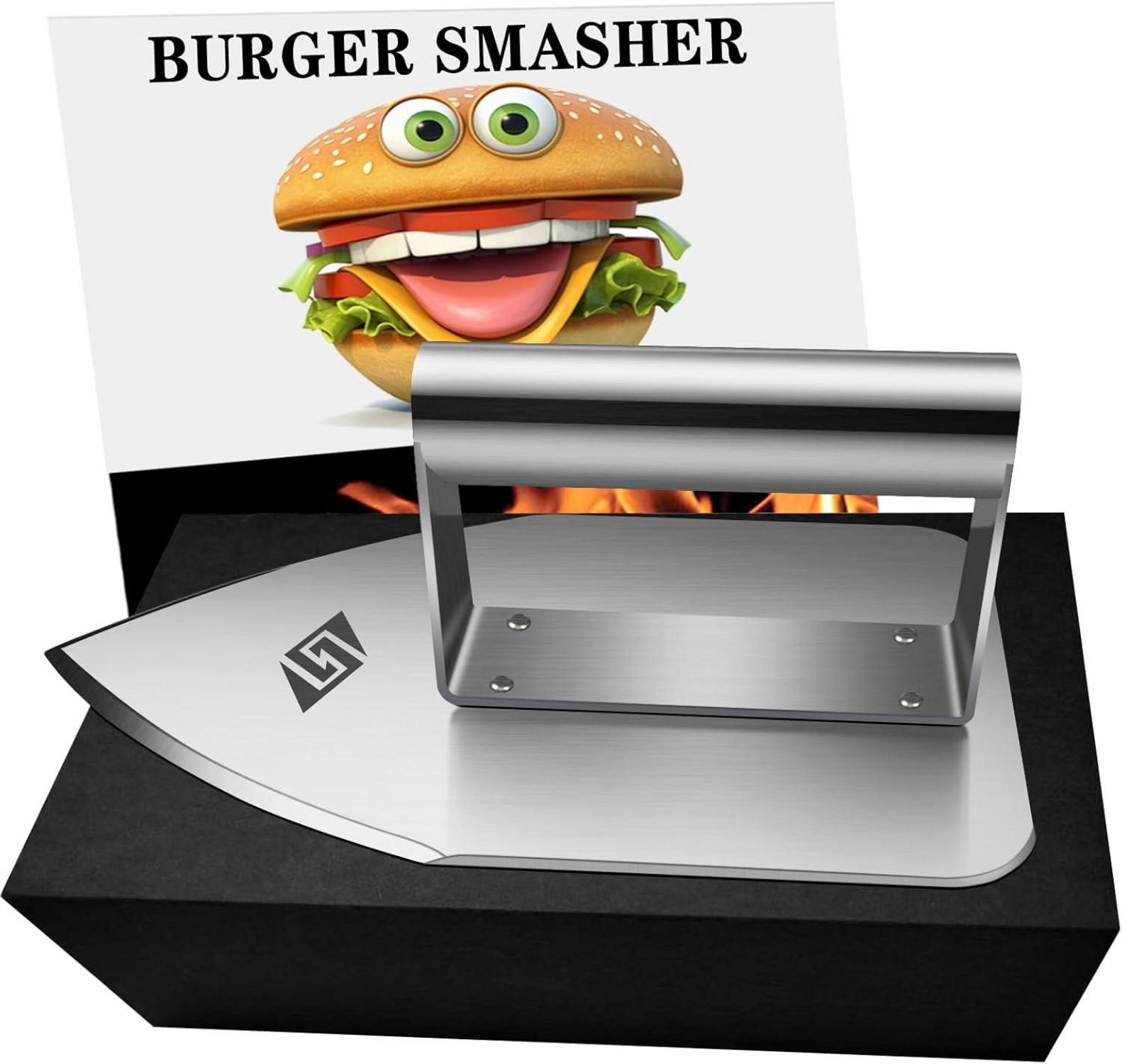 Burgerpresse aus Edelstahl, Smash Burger Smasher, Lustige Geschenke