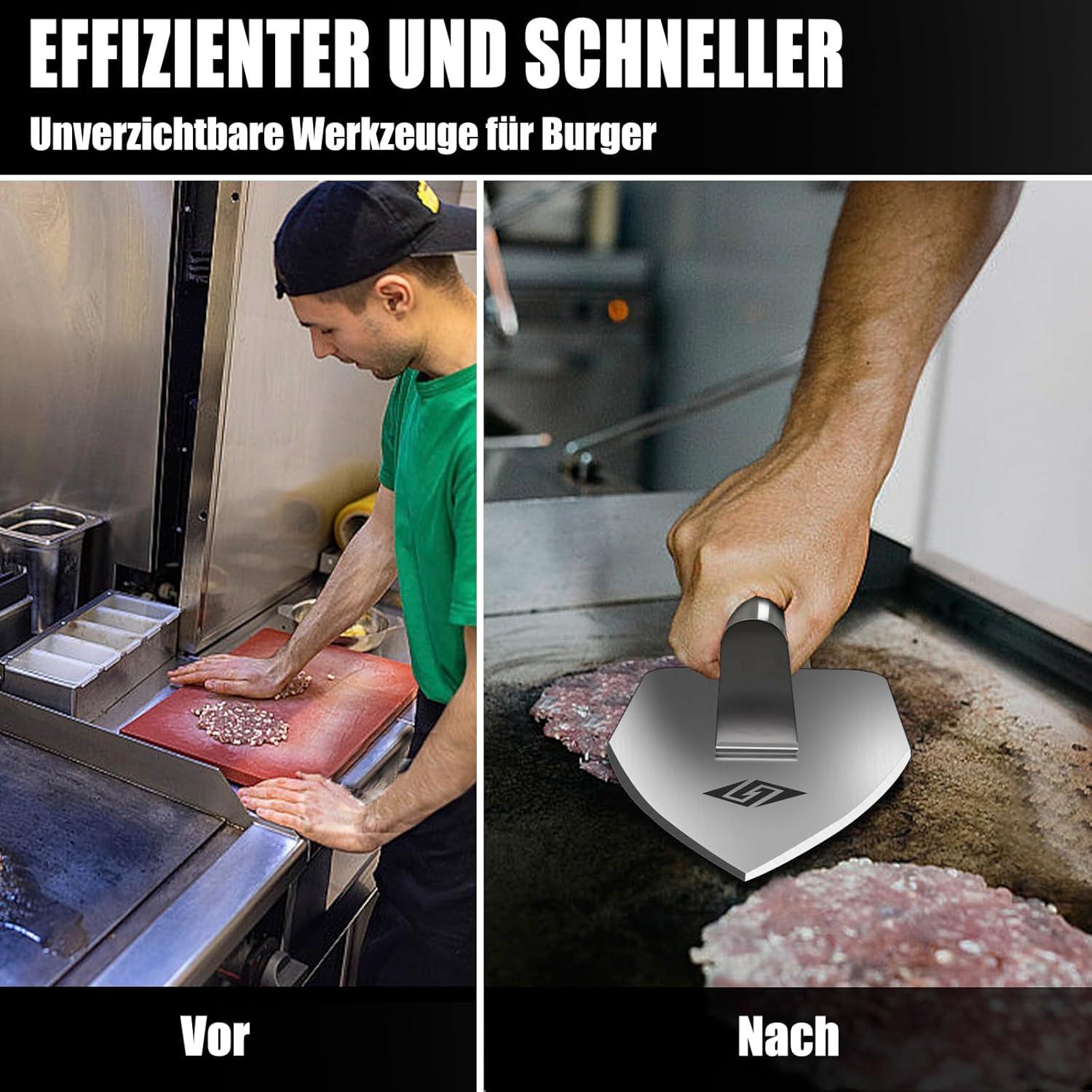 Edelstahl Smash Burgerpresse für Männer - Grillen im Freien, Geschenk für Papa