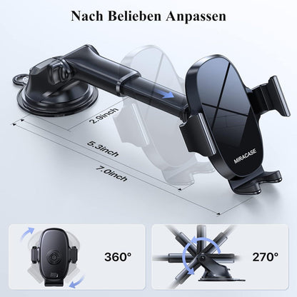 Auto Handyhalterung Saugnapf Metallhalterung 360° verstellbar iPhone SamsungGalaxy Smartphones