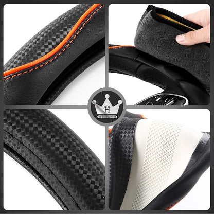 3D Auto Lenkradabdeckung Komfortgriff Massage, Orange Schwarz