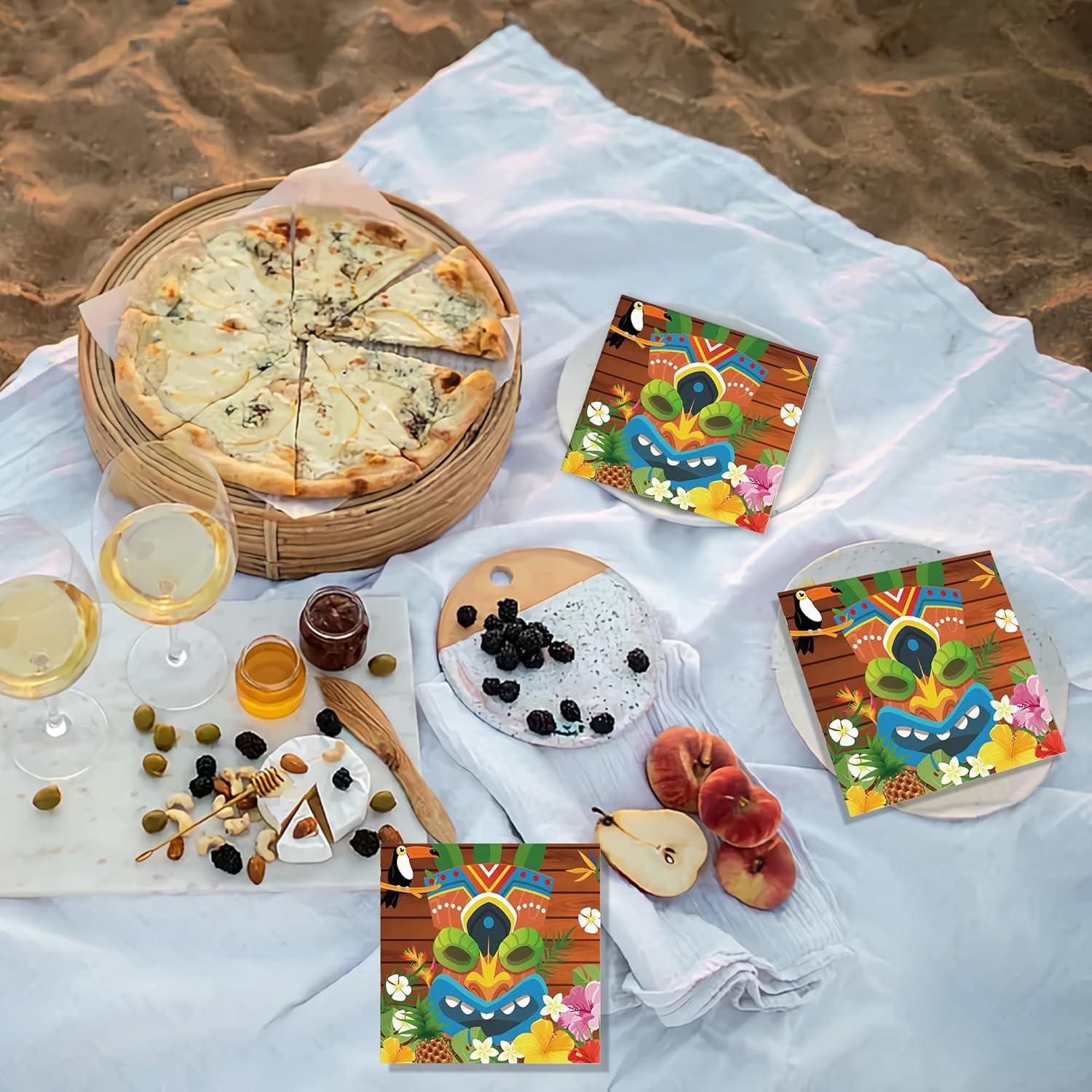 Tropische Hawaii Servietten 80 Stück Sommerparty Deko Schwimmbad Luau
