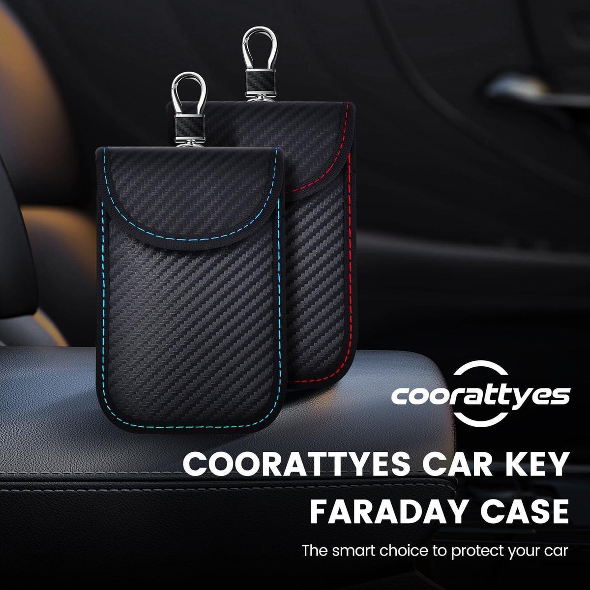 Keyless Go Autoschlüssel Schutz RFID Abschirmung Grün/Blau