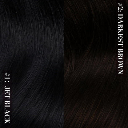Clip-in Echthaarverlängerung Schwarz 55cm – Remy Glatt