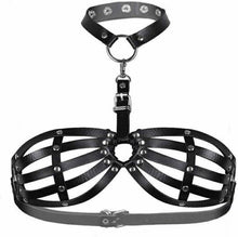 Leder Body Harness Punk Brustgurt BH Cupless Sexy Dessous