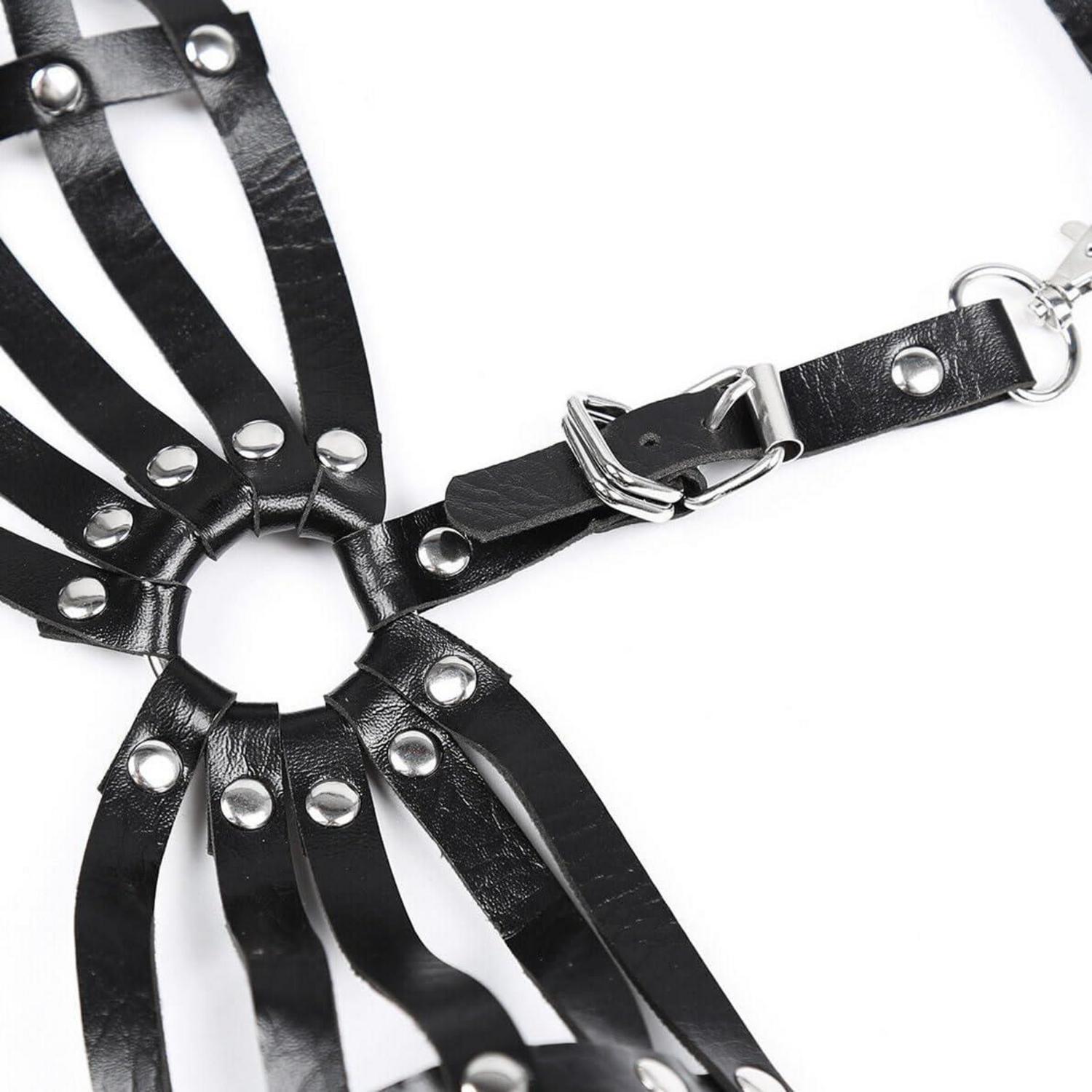 Moinha Damen Leder Body Harness Punk Brust Harness Sexy Dessous Bondage SM