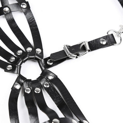 Moinha Damen Leder Body Harness Punk Brust Harness Sexy Dessous Bondage SM
