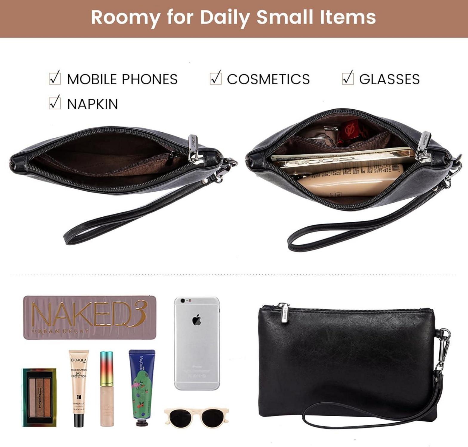 LOVEVOOK Laptoptasche 15.6 Zoll PU Leder Umhängetasche Schwarz