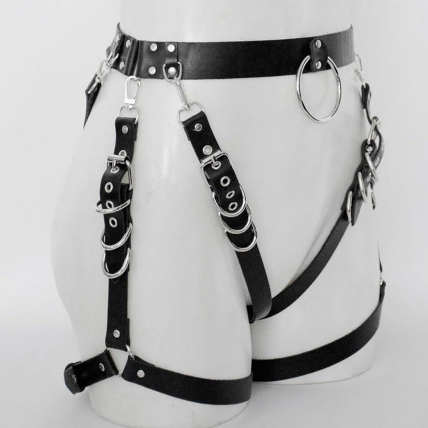 Sexy Punk Leder Bein Harness Oberschenkel Strumpfband Gothic Bondage