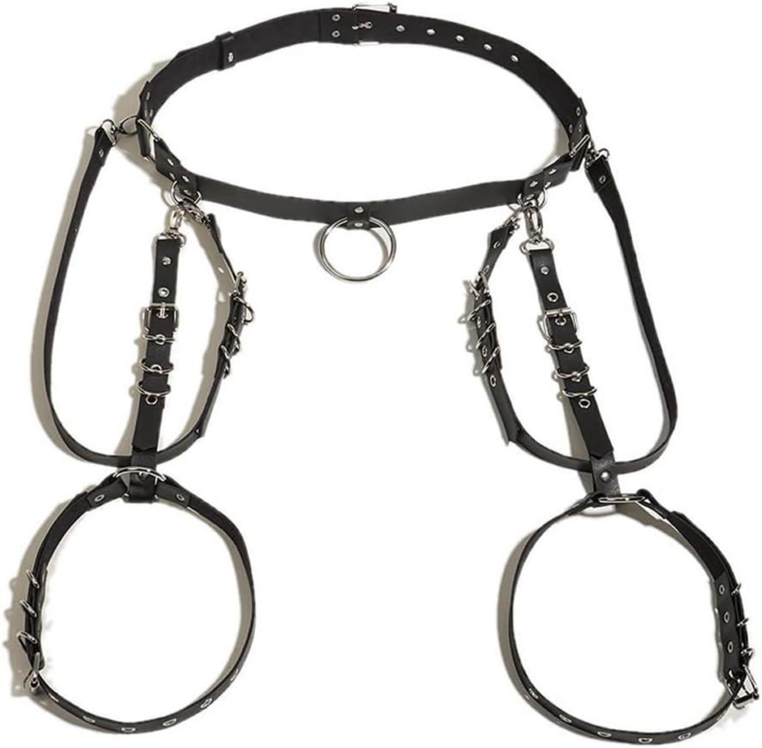 Damen Sexy Punk Leder Bein Harness Oberschenkel Holster Strumpfband