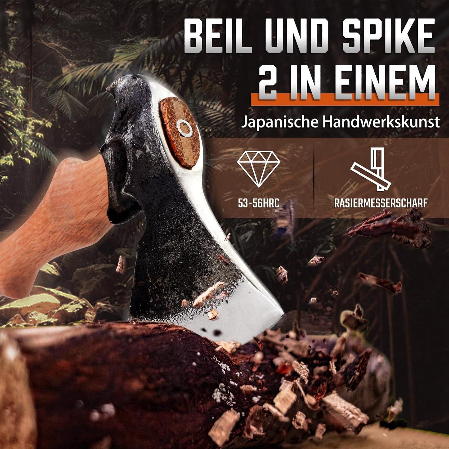 Handgeschmiedete Wikinger Axt für Holzspaltung und Camping