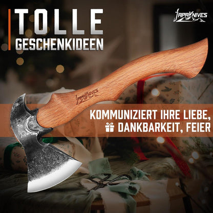 Handgeschmiedete Wikinger Axt Beil 38cm für Holz Spalten & Camping