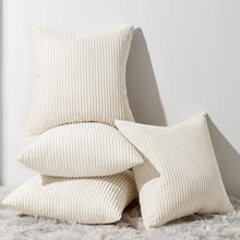 Samt Kissenbezug 4er Set Dekorative Couchkissen 50x50cm Creme