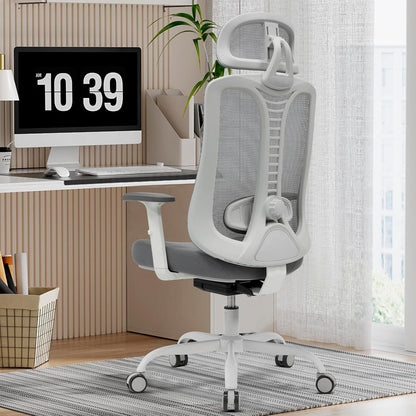 Ergonomischer Bürostuhl verstellbare Lendenwirbelstütze & Armlehne