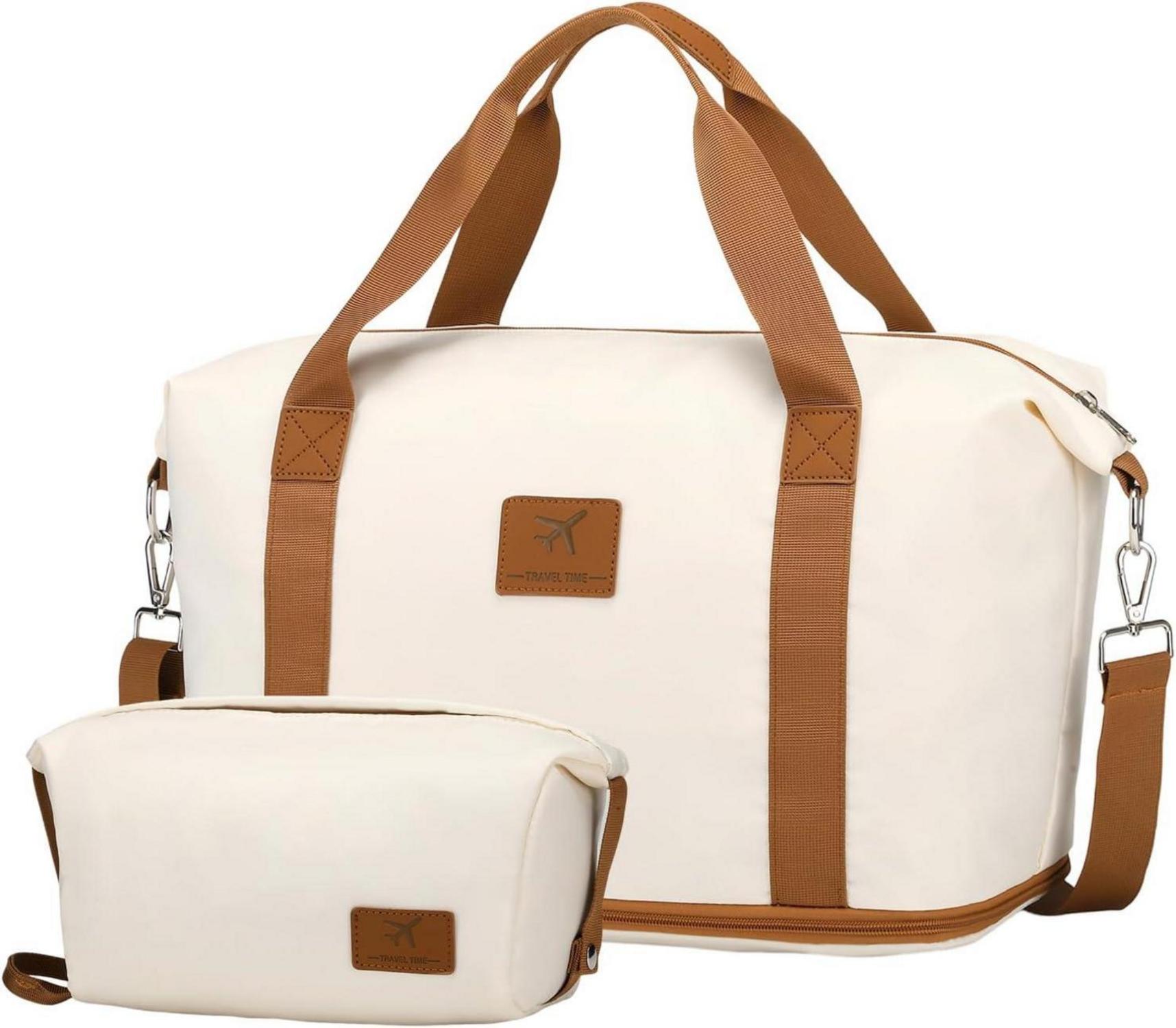 British Traveller Reisetasche Damen Sporttasche Wasserdicht Beige