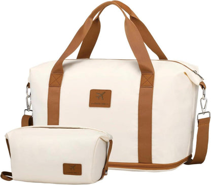 British Traveller Reisetasche Damen Sporttasche Wasserdicht Beige