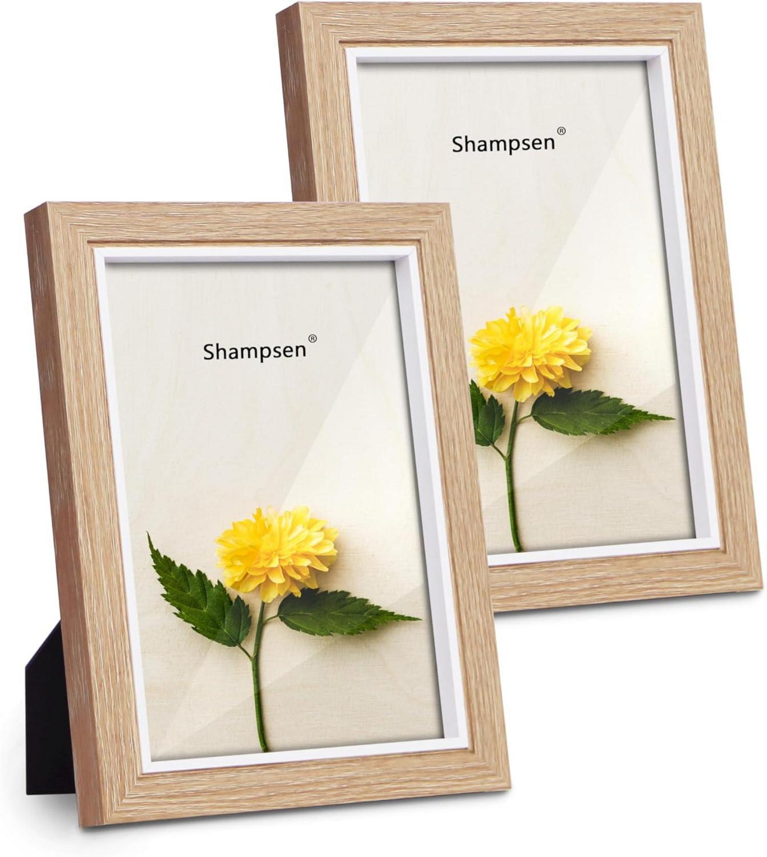 Shampsen Bilderrahmen 13x18 Hochauflösung Glas Natur 5x7