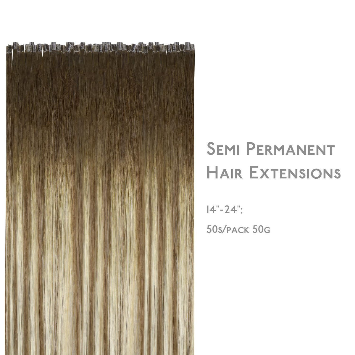Echthaar Extensions U-Tip 55cm Ombré Braun-Blond