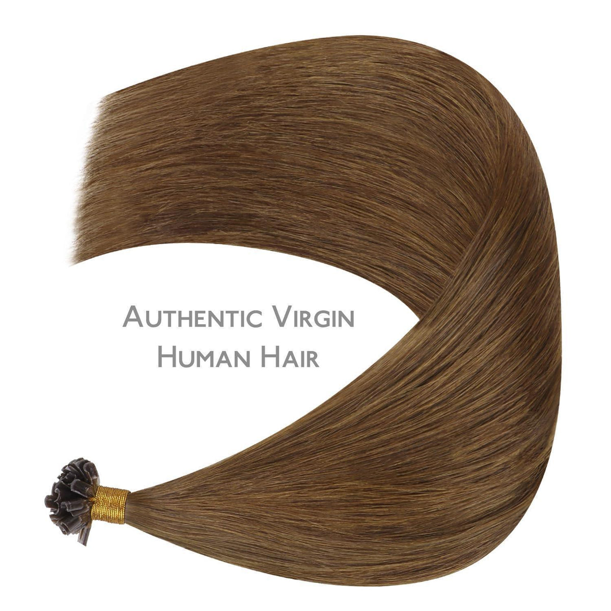 Echthaar Extensions U-Tip, 45cm, Helles Auburn Braun
