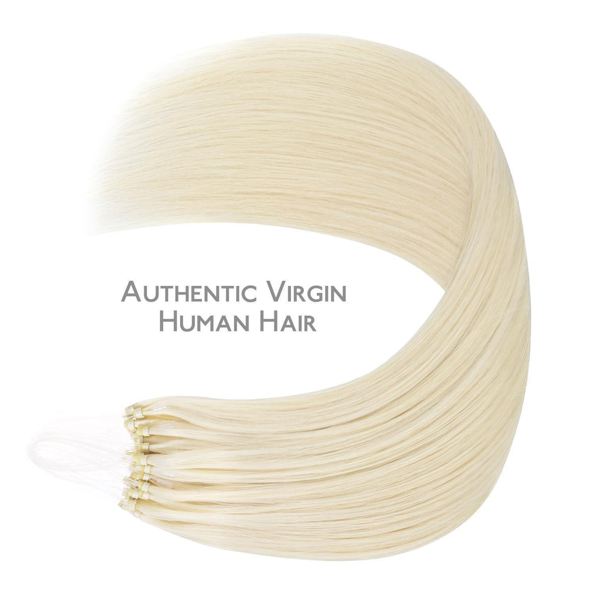 Remy Echthaar Microring Extensions Platinblond 50cm