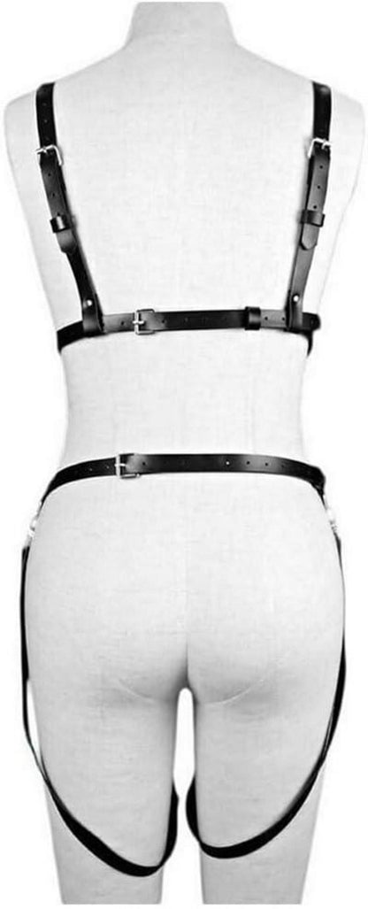 Damen PU-Leder Body Harness Ouvert Dessous BDSM Punk lingerie