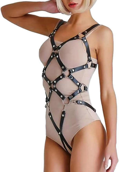 Damen Body Leder Harness Ouvert Bondage Dessous Sexy BDSM