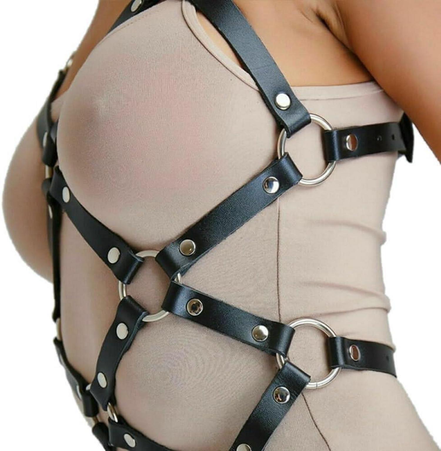 Damen Body Leder Harness Ouvert Bondage Dessous Sexy BDSM