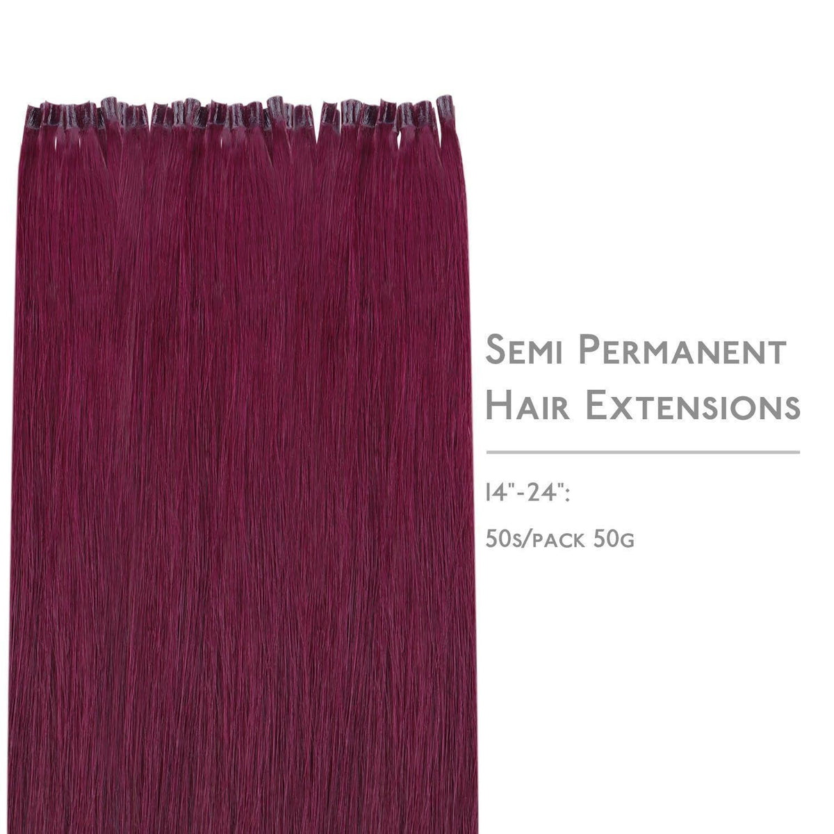 Echthaar Extensions U-Tip Burgund 55cm - 50g
