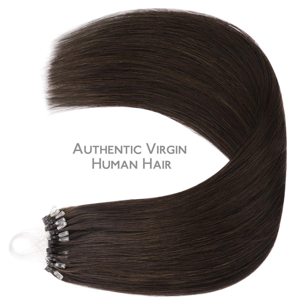 Remy Echthaar Microring Extensions 45cm Dunkelbraun