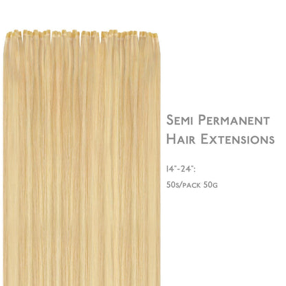 Echthaar Extensions Bonding Hellblond Highlights 50cm