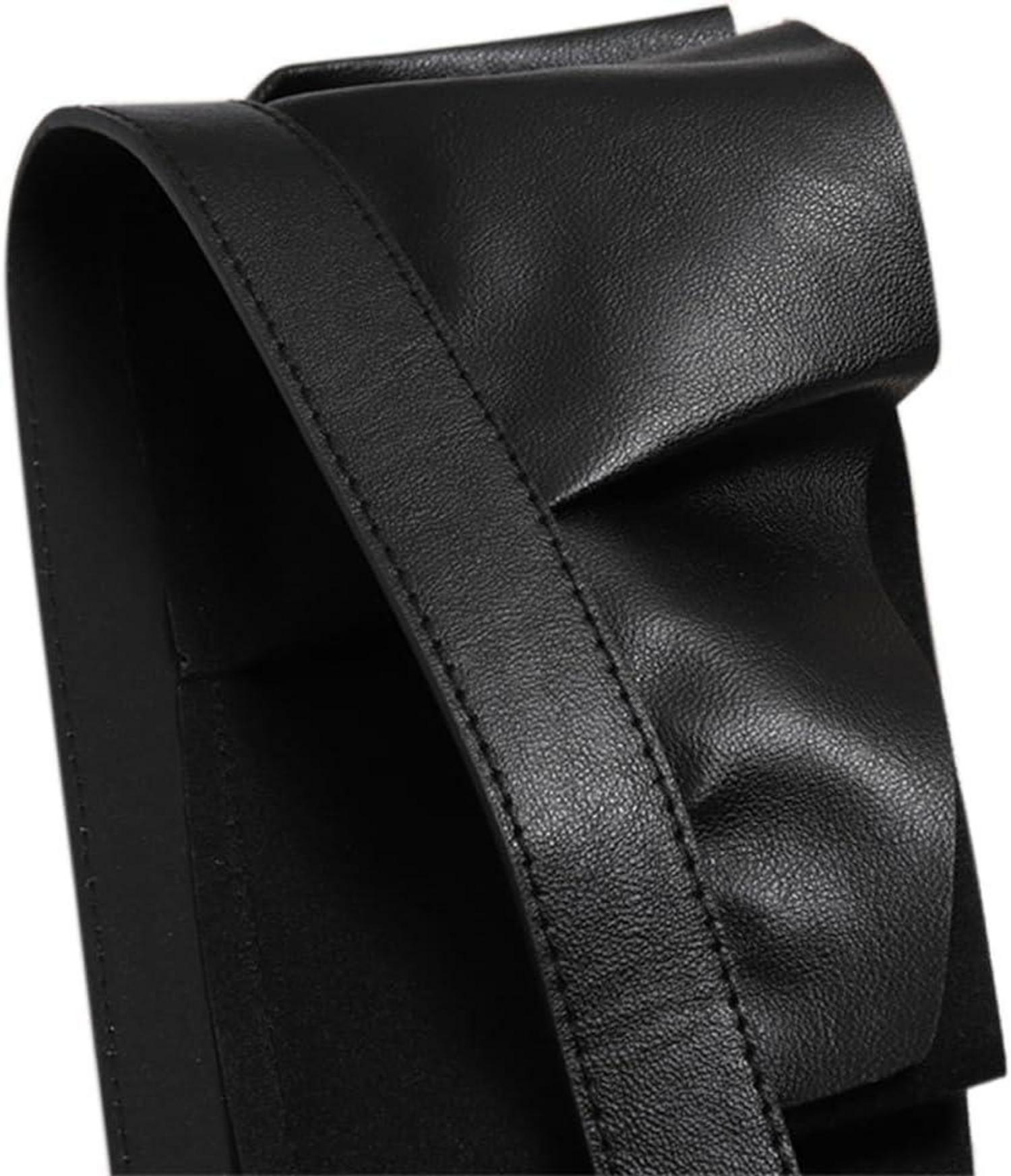 Schwarzer Damen PU Leder Punk Taillengürtel mit Rüschen - Verstellbar & Gothic