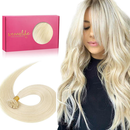 Echthaar Extensions U-Tip Platinblond 55cm 50g