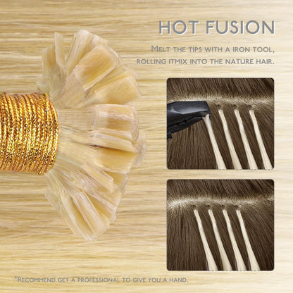 Echthaar Extensions Bonding Hellblond Highlights 45cm