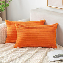 Kordsamt Kissenbezug Orange 40x60 cm Set von 2