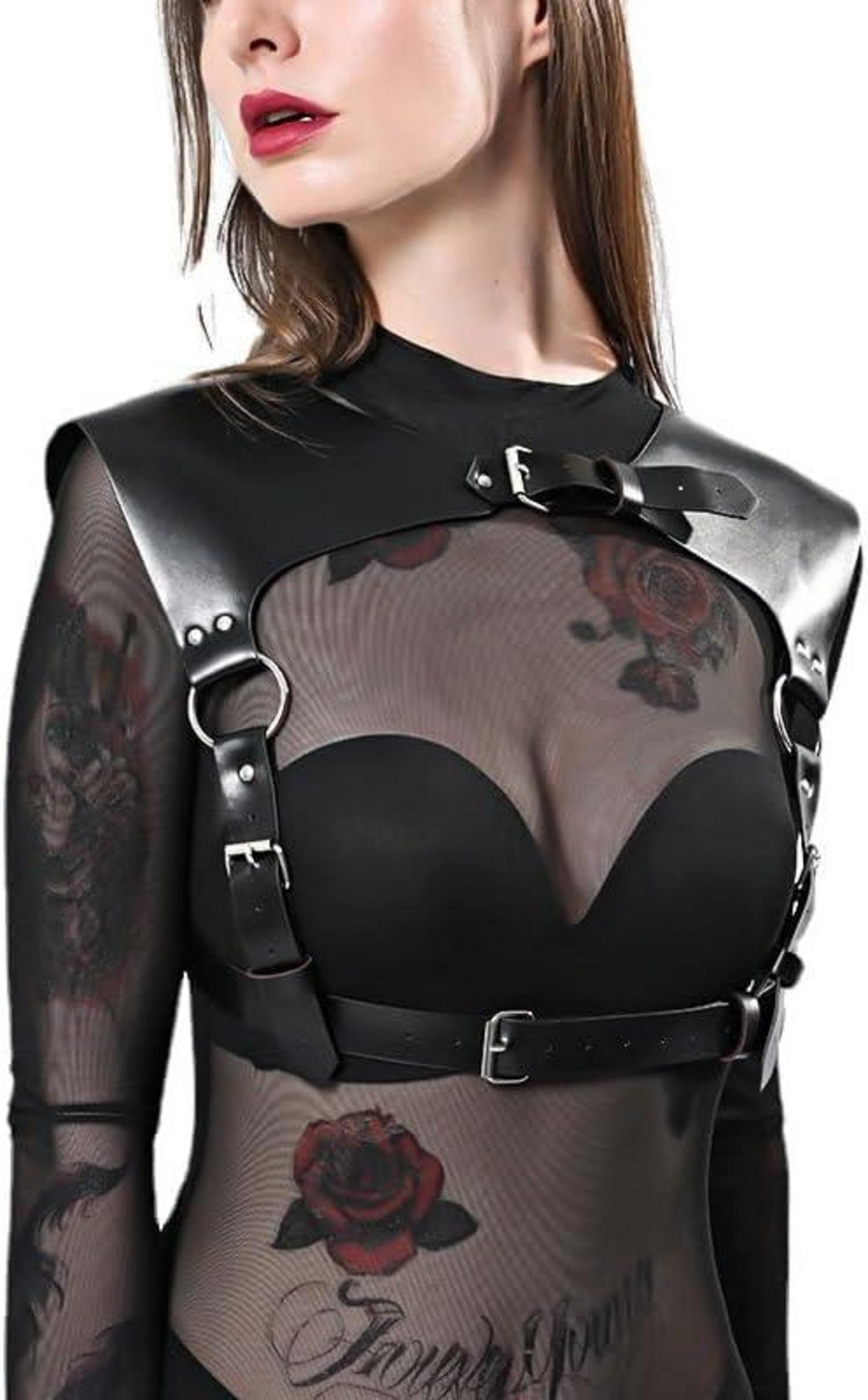 Damen Punk Leder Harness Body Einstellbar Gothic Cosplay
