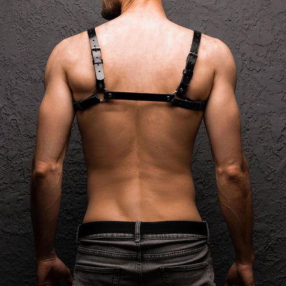 Herren Punk Body Brust Harness Leder Gay Fetish Schultergurt BDSM