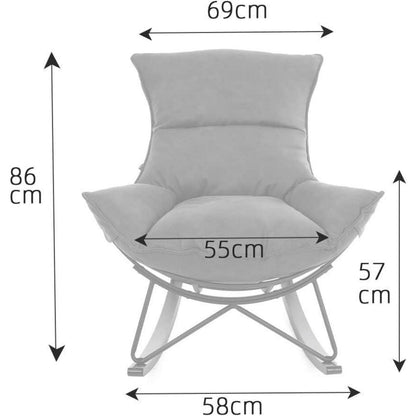 Moderner Schaukelsessel Grau – Bequemer Relaxsessel mit Metallgestell