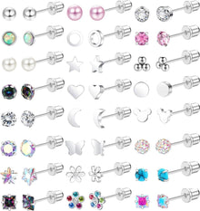 24 Paar Hypoallergene Chirurgenstahl Zirkonia Ohrringe Set Kinder