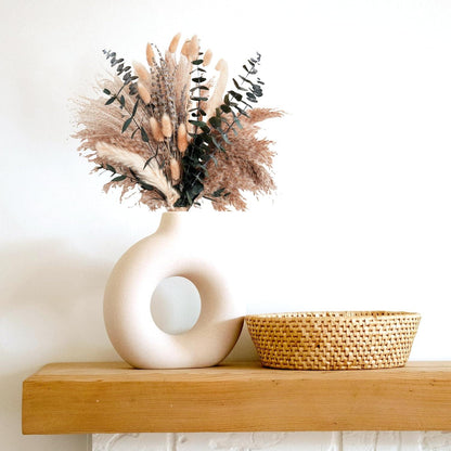 Boho Trockenblumen Set Tischdeko Pampasgras Eukalyptus Lavendel