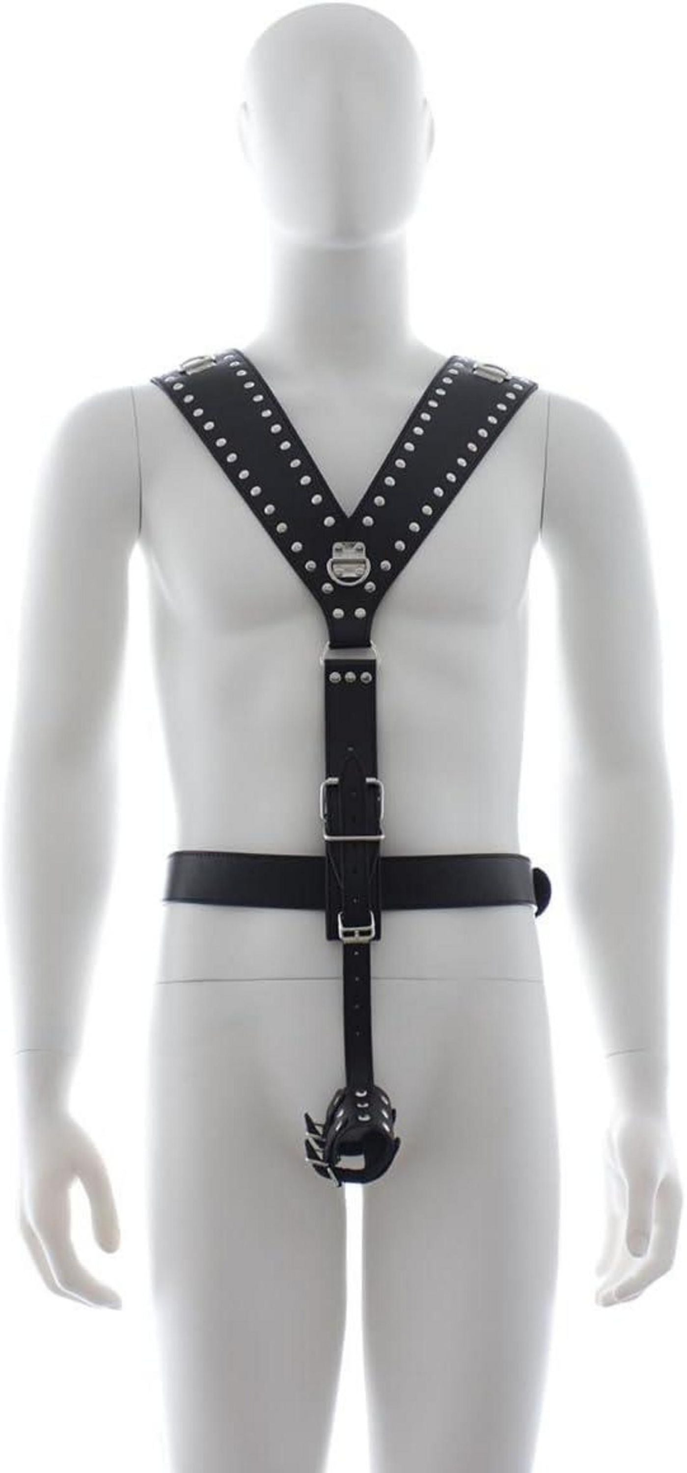 Verstellbarer Leder Body Harness für Herren Punk Gothic BDSM