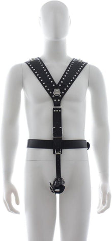Verstellbarer Leder Body Harness für Herren Punk Gothic BDSM