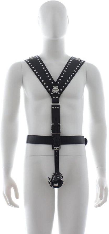 Verstellbarer Leder Body Harness für Herren Punk Gothic BDSM