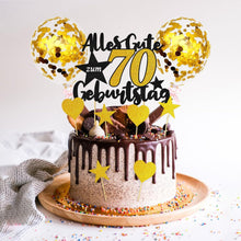 70. Geburtstag Tortendeko Gold Schwarz Luftballons Herz Stern Glitzer