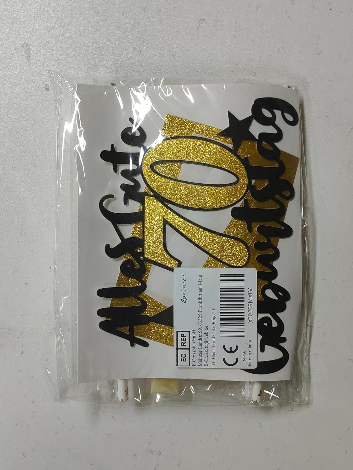 70. Geburtstag Tortendeko Gold Schwarz - 70. Geburtstag Kuchen Deko
