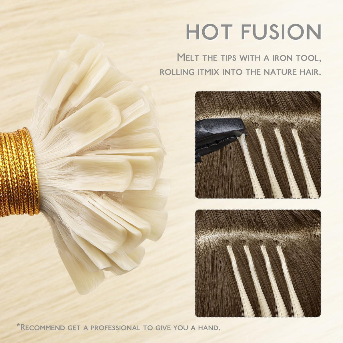 Echthaar Extensions U-Tip Platinblond 40cm 50g