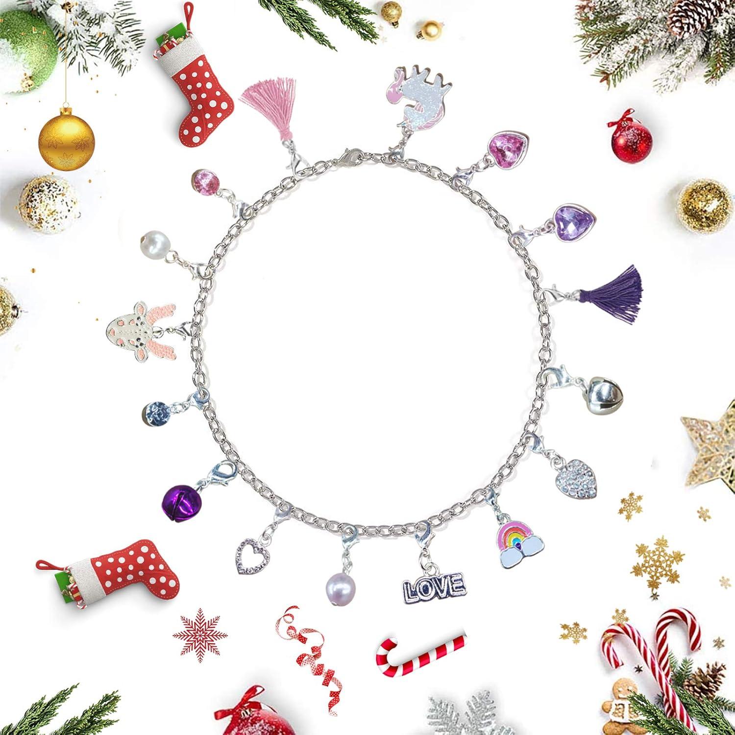 Adventskalender 2024 Kinder DIY Mädchen Rehkitz Armbänder Ring