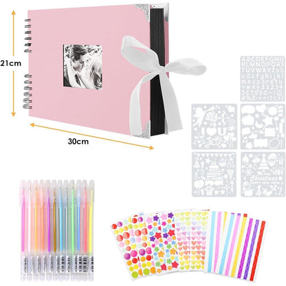 DIY Fotoalbum Rosa 30x21cm mit Zubehör