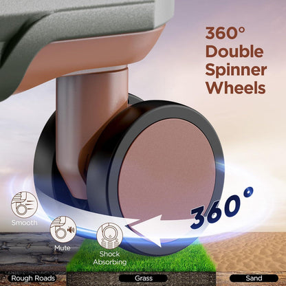 SHOWKOO Kofferset 3tlg Hartschale 100% PC Leicht Doppel Spinner Rollen TSA (M L XL - Hell
